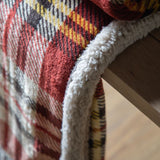 Ghedi Tartan Sherpa Throw Red — SantoLusso®