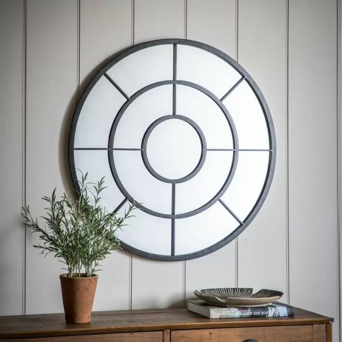 Ghedi Terasti Round Mirror Black — SantoLusso®