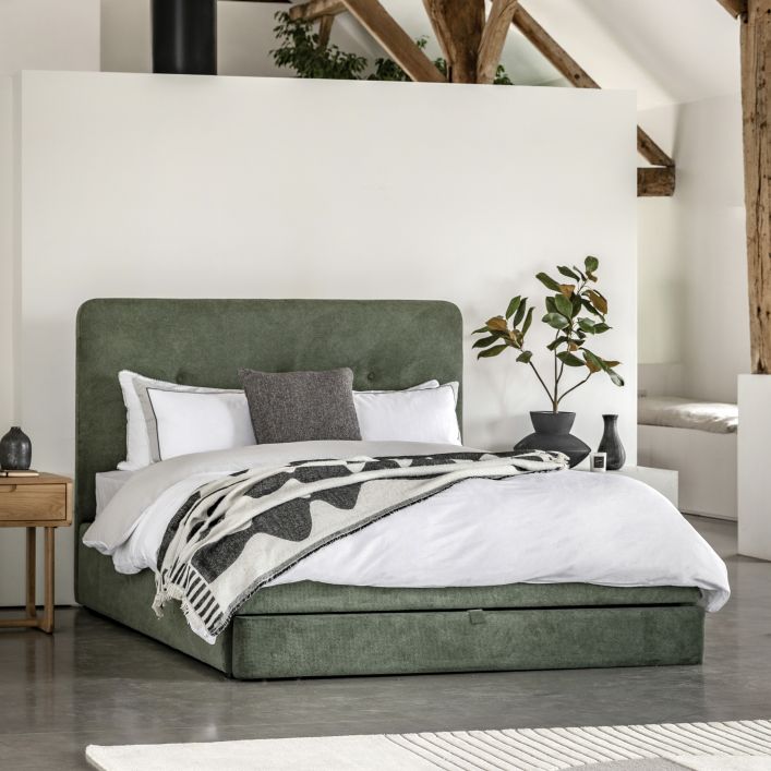 Ghedi Teziano 2 Drawer Bedstead Double Green — SantoLusso®