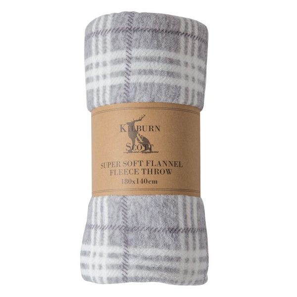 Ghedi Tiberi Checked Rolled Fleece Silver — SantoLusso®