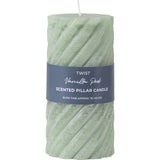 Ghedi Vanilla Pillar Candle Twist Sage 2pk — SantoLusso®