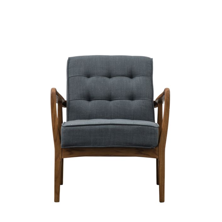 Ghedi Vasenda Armchair Dark Grey Linen — SantoLusso®