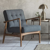 Ghedi Vasenda Armchair Dark Grey Linen — SantoLusso®