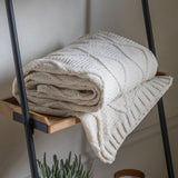 Ghedi Vilo Chenille Cable Throw Cream — SantoLusso®