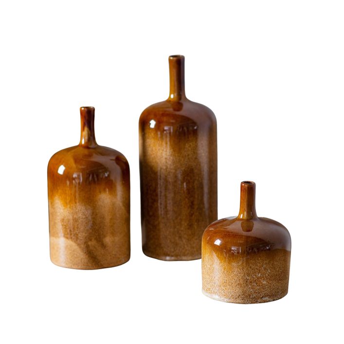 Ghedi Vormark Set of 3 Ornaments Brown — SantoLusso®