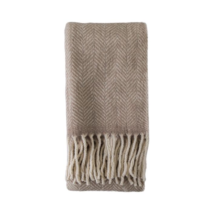 Ghedi Wool Throw Taupe — SantoLusso®