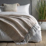 Ghedi Woven Wrapped Tassel Throw Natural — SantoLusso®