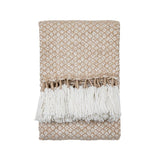 Ghedi Woven Wrapped Tassel Throw Natural — SantoLusso®