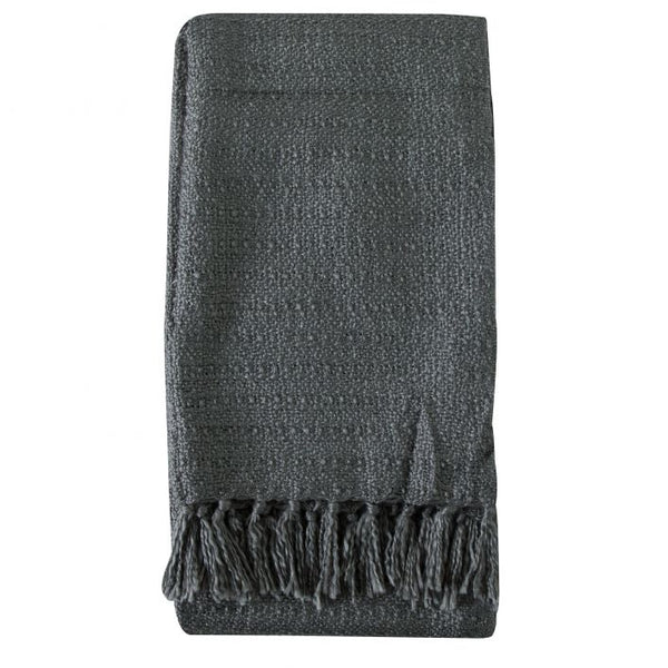 Ghedi Zeno Acrylic Textured Throw Grey — SantoLusso®