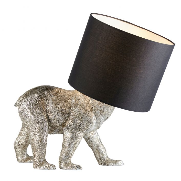 Ghedi Zyla Bear 1 Table Lamp Vintage Silver — SantoLusso®