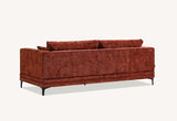 Aluxo Lenox 3 Seater Sofa In Rust Velvet - SantoLusso