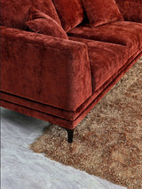 Aluxo Lenox 3 Seater Sofa In Rust Velvet - SantoLusso