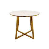 Aluxo Salina Round 90cm Stone Top Dining Table - SantoLusso