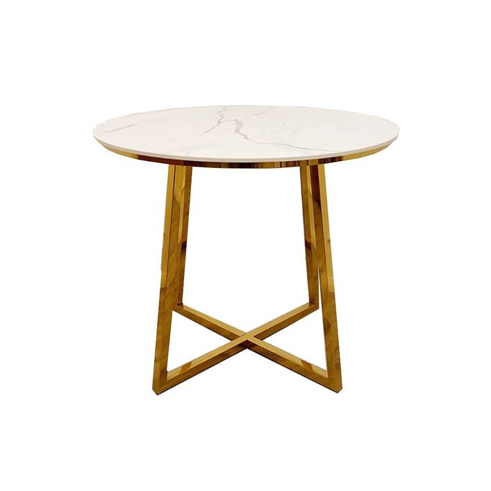 Aluxo Salina Round 90cm Stone Top Dining Table - SantoLusso