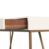 DI Designs Hampton Desk | Ivory Shagreen - SantoLusso