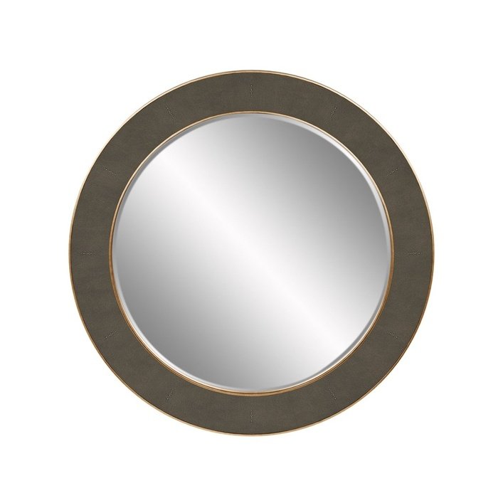 DI Designs Hampton Mirror | Round | Grey Shagreen - SantoLusso