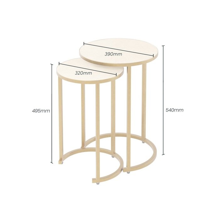 DI Designs Hampton Nest Table | Ivory Shagreen | 2 piece - SantoLusso