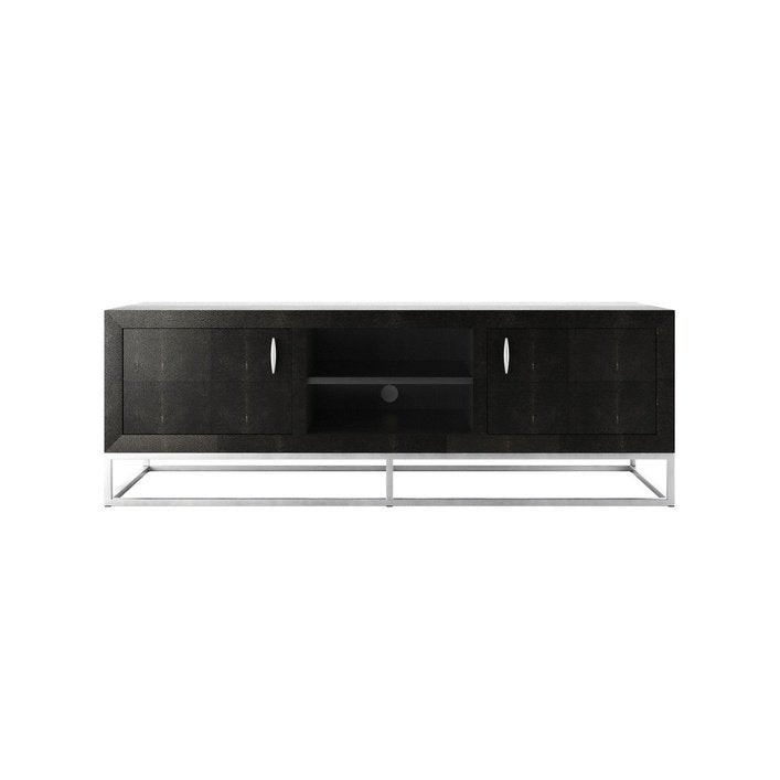 DI Designs Hampton TV Unit | Black Shagreen - SantoLusso