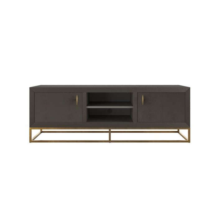 DI Designs Hampton TV Unit | Brown Shagreen - SantoLusso