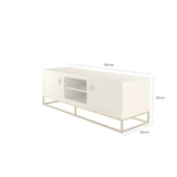 DI Designs Hampton TV Unit | Ivory Shagreen - SantoLusso