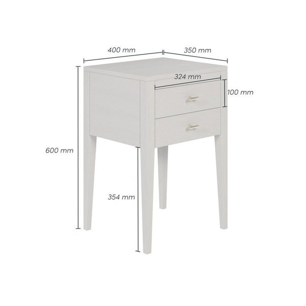 DI Designs Radford Bedside | Grey | 2 Drawers - SantoLusso