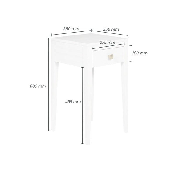 DI Designs Radford Bedside | White | 1 Drawer - SantoLusso