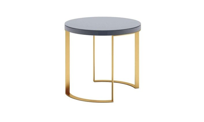 Dino Armando Lunato Side Table - Grey Lacquer - SantoLusso