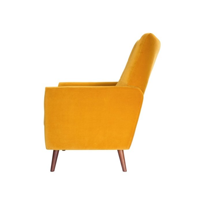 Twenty10 Betty Occasional Chair in Mustard Velvet - SantoLusso