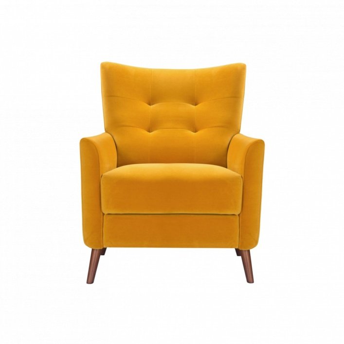 Twenty10 Betty Occasional Chair in Mustard Velvet - SantoLusso