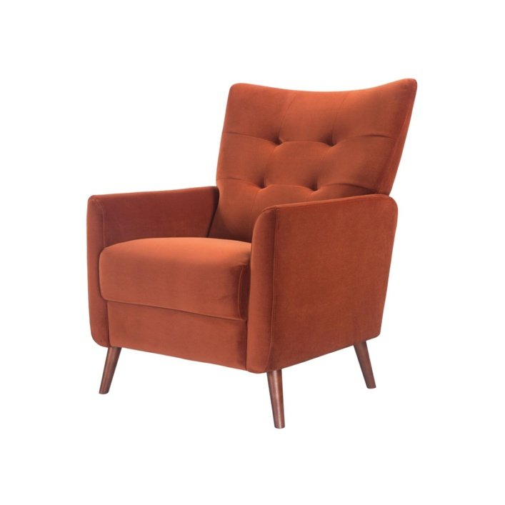 Twenty10 Betty Occasional Chair in Terracotta Velvet - SantoLusso