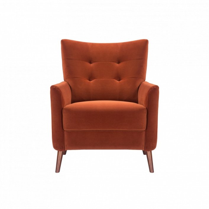 Twenty10 Betty Occasional Chair in Terracotta Velvet - SantoLusso