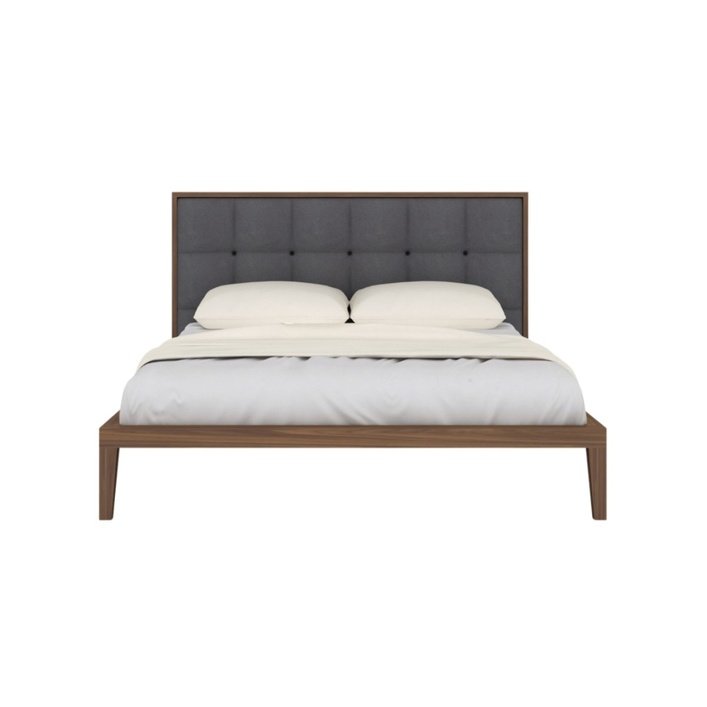 Twenty10 Calla Kingsize Bed in Walnut/Grey - SantoLusso