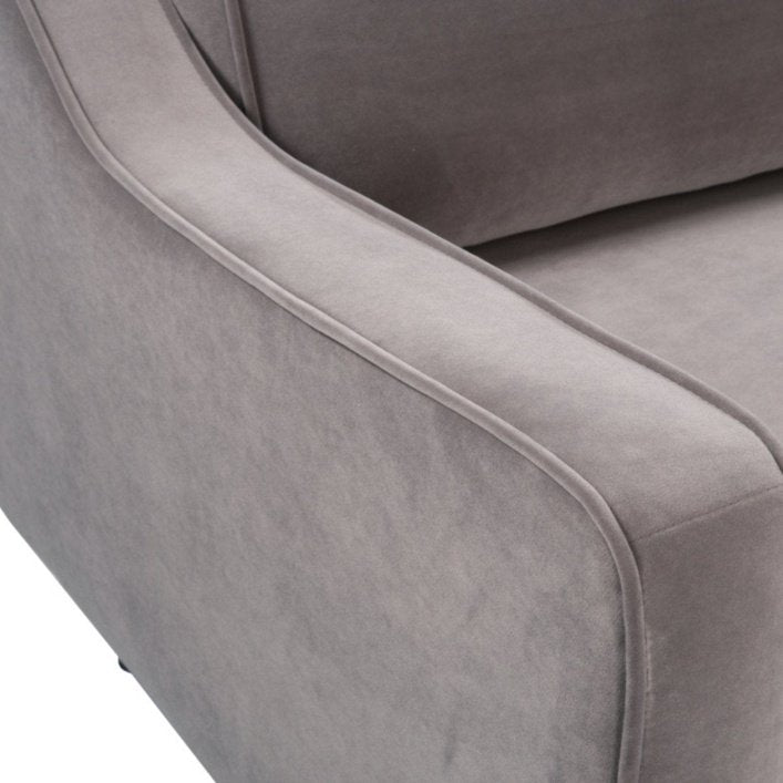 Twenty10 Daffy 2.5 Seat Sofa in Stone Grey Velvet - SantoLusso