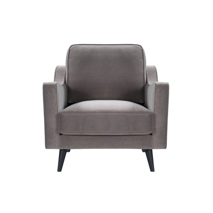 Twenty10 Daffy Armchair in Stone Grey Velvet - SantoLusso