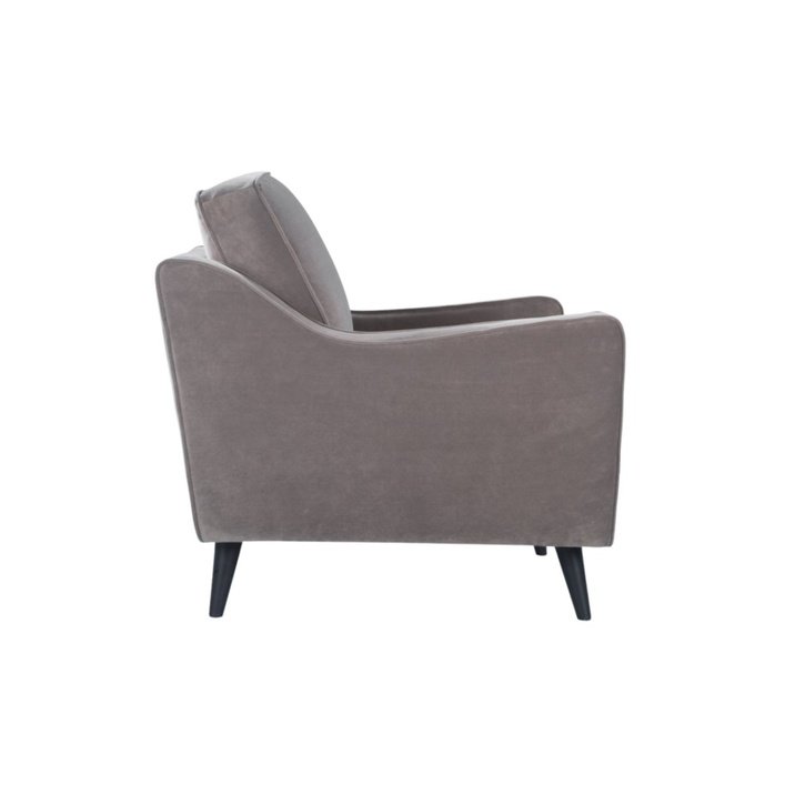 Twenty10 Daffy Armchair in Stone Grey Velvet - SantoLusso