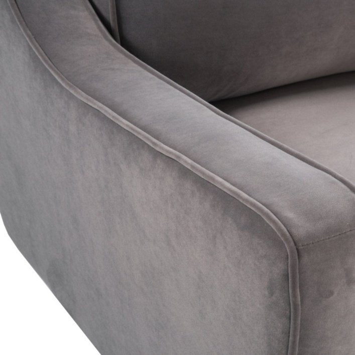 Twenty10 Daffy Armchair in Stone Grey Velvet - SantoLusso