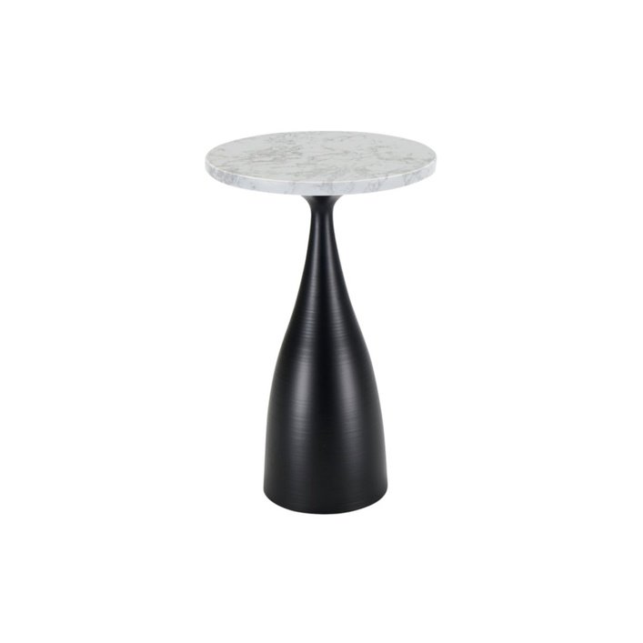 Twenty10 Hazel Lamp Table in Black & White Marble - SantoLusso