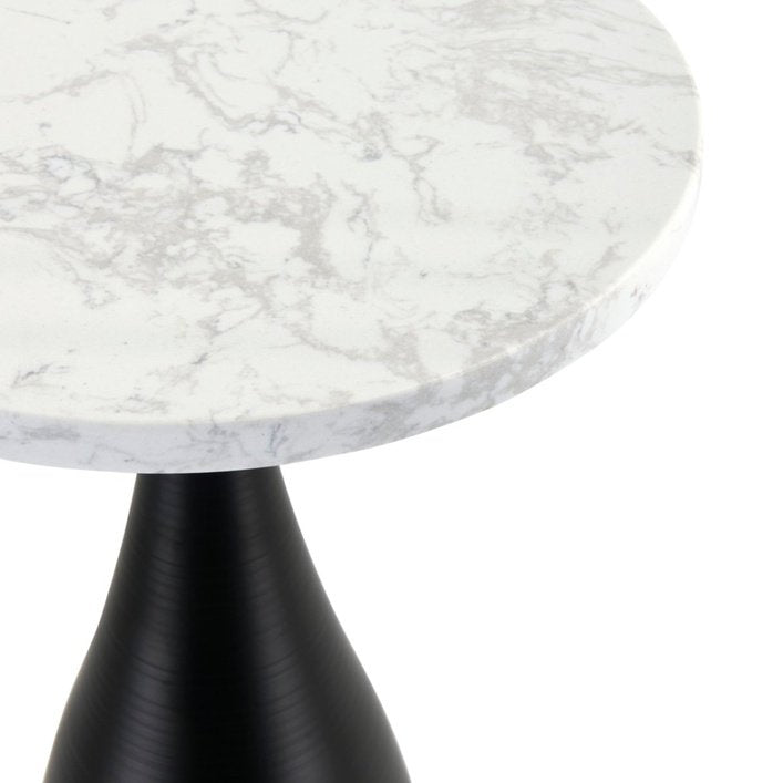 Twenty10 Hazel Lamp Table in Black & White Marble - SantoLusso