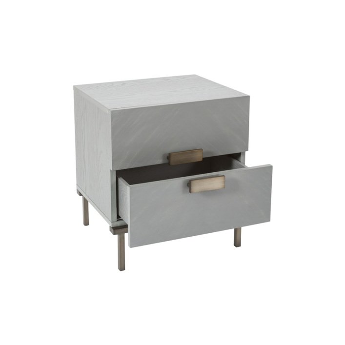 Twenty10 Lilly Bedside Table in Grey Oak Veneer - SantoLusso