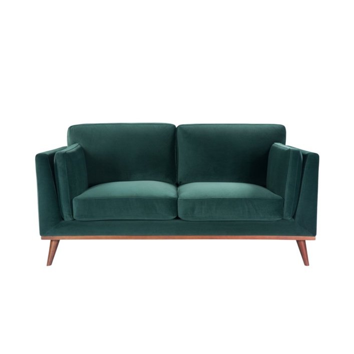 Twenty10 Mickey 2 Seat Sofa in Emerald Green Velvet - SantoLusso