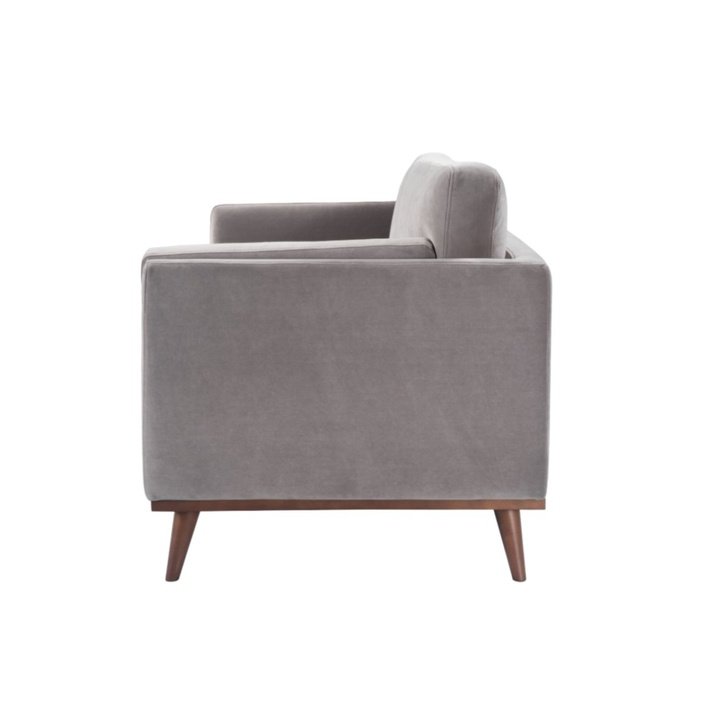 Twenty10 Mickey 2 Seat Sofa in Stone Grey Velvet - SantoLusso