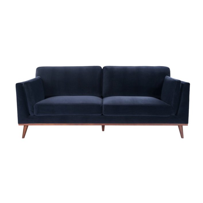 Twenty10 Mickey 3 Seat Sofa in Midnight Blue Velvet - SantoLusso