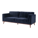 Twenty10 Mickey 3 Seat Sofa in Midnight Blue Velvet - SantoLusso