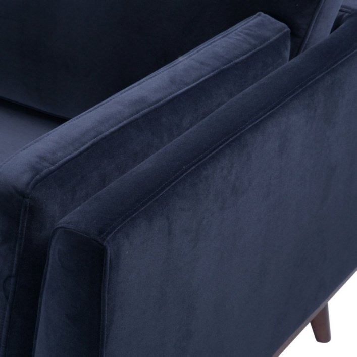 Twenty10 Mickey 3 Seat Sofa in Midnight Blue Velvet - SantoLusso