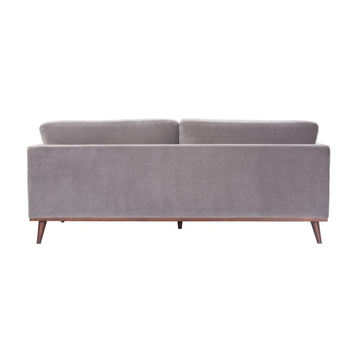 Twenty10 Mickey 3 Seat Sofa in Stone Grey Velvet - SantoLusso