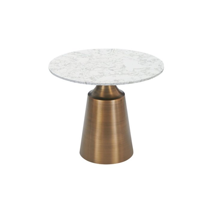 Twenty10 Olive Dining Table in Bronze & White Marble - SantoLusso