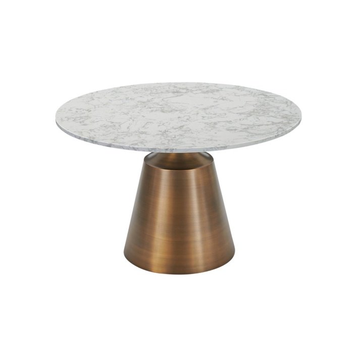 Twenty10 Olive Large Dining Table in Bronze & White Marble - SantoLusso