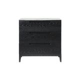 Twenty10 Orchid Marble 3 Drawer Chest in Wenge (Black Stained Oak) - SantoLusso