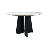 Twenty10 Rosemary Round Dining Table in Black & White Marble - SantoLusso