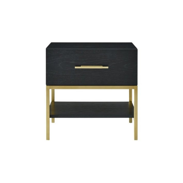 Twenty10 Tulip Single Drawer Bedside in Wenge (Black Stained Oak) - SantoLusso